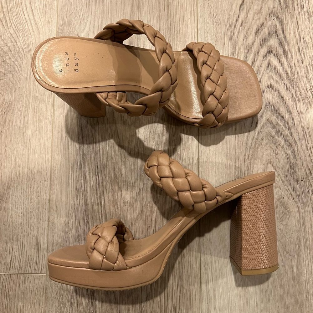 Tan Braided Heels